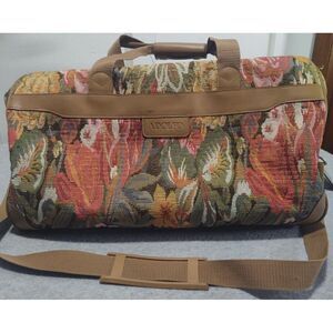 Vintage NOS Floral Print ADOLFO Travel Bag Luggage Large Duffle